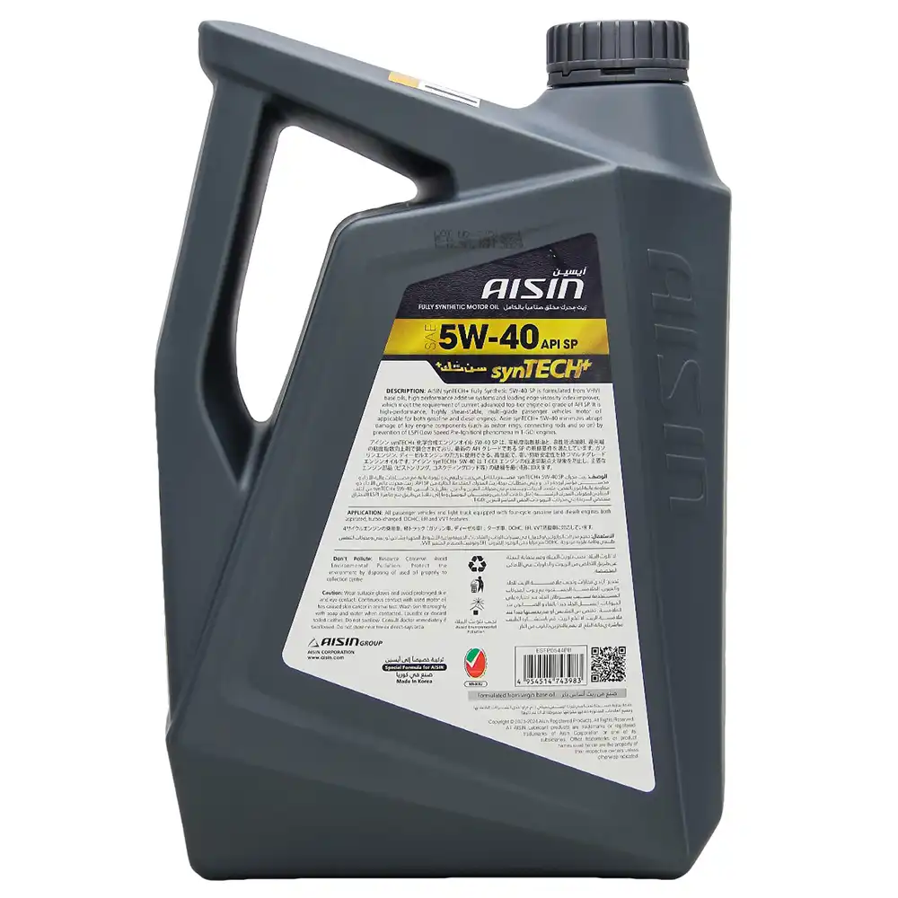 روغن موتور آیسین 5W40 SP Plus حجم 4 لیتر