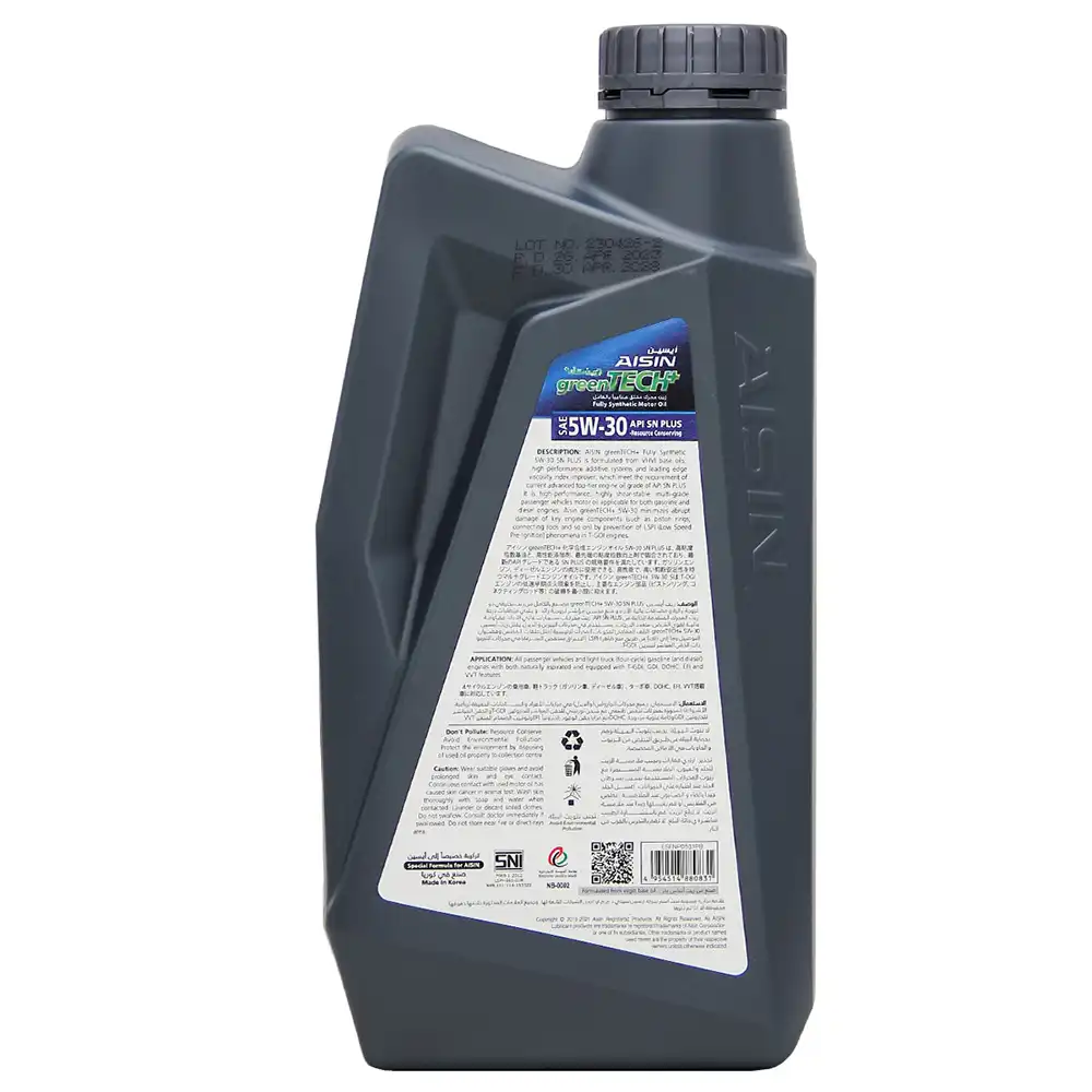 روغن موتور آیسین 5W30 SN Plus حجم 1 لیتر