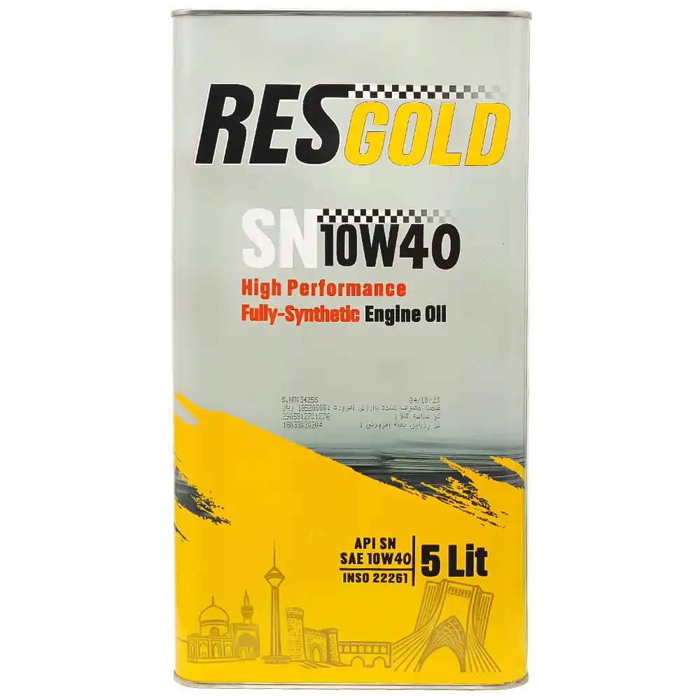 روغن موتور رسکو RES GOLD SN 10W40 حجم 5 لیتر