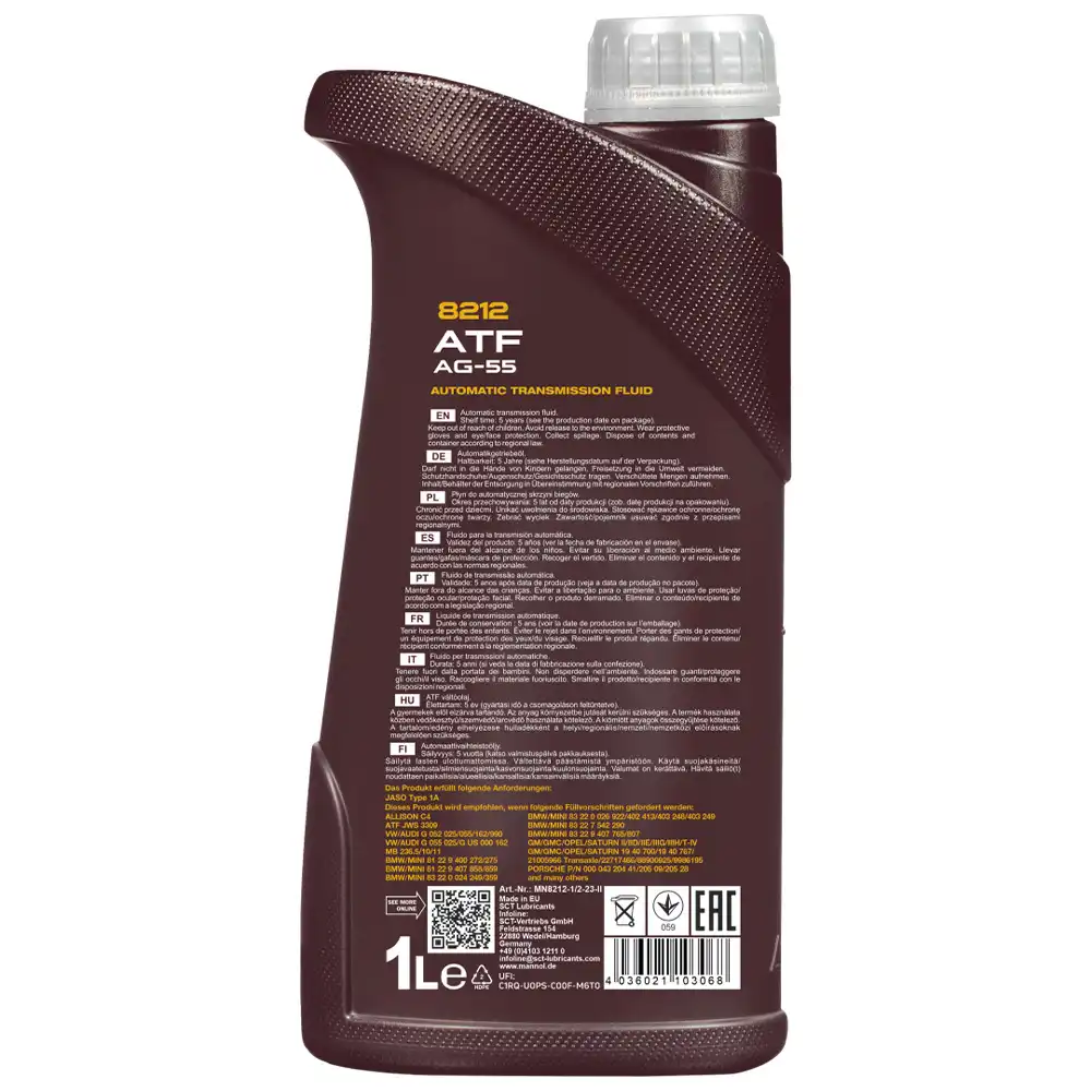روغن گیربکس اتوماتیک مانول AG55 حجم 1 لیتر